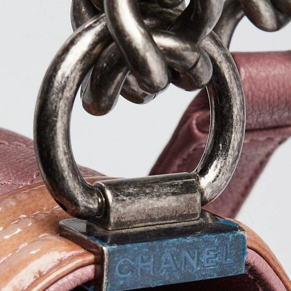 Chanel Purple Quilted Chevre and Patent Leather Medium Boy Bag - Picture 7 of 11